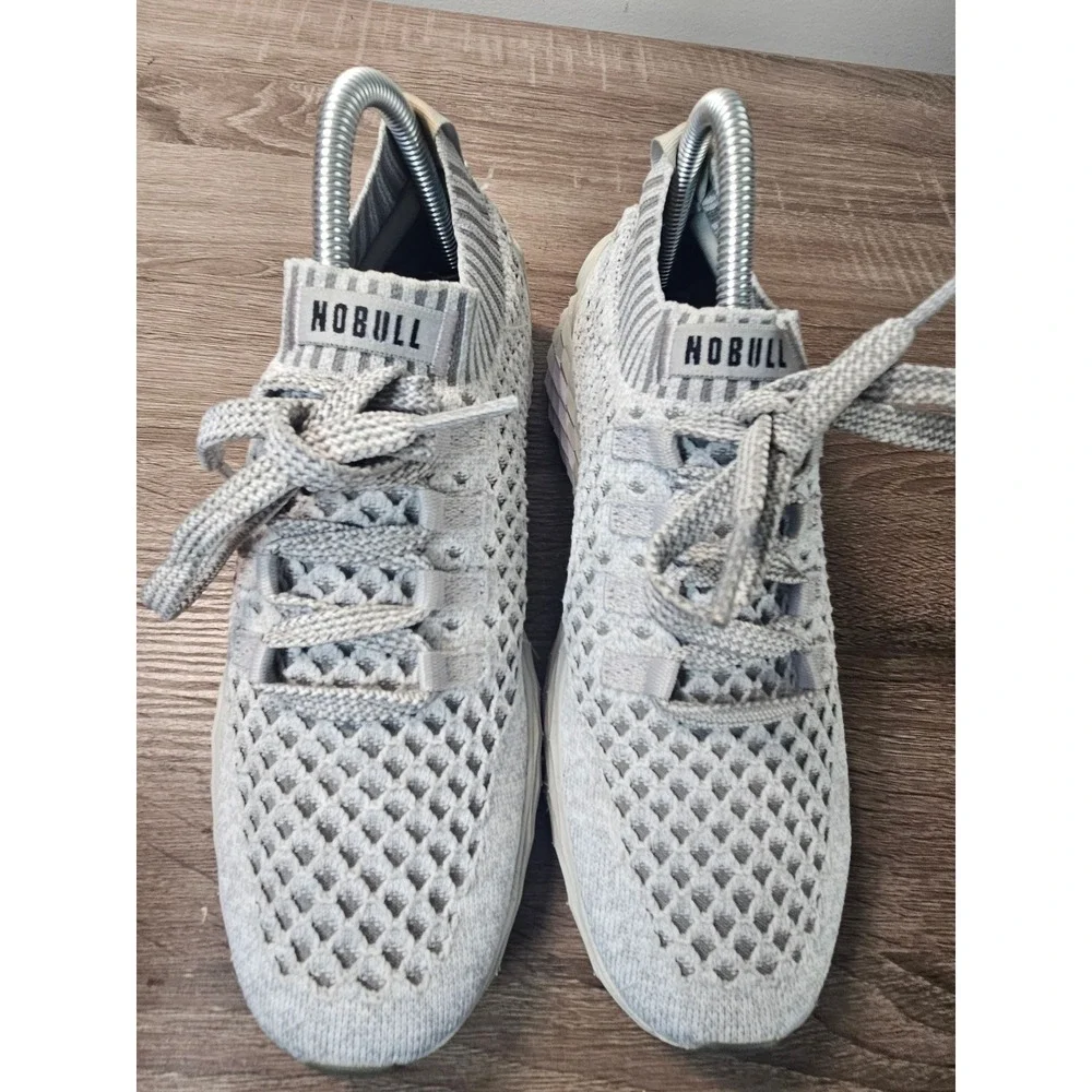 NOBULL Knit Runner Gray Training Shoes Mens 7 Womens 8.5 Low Top Sneakers